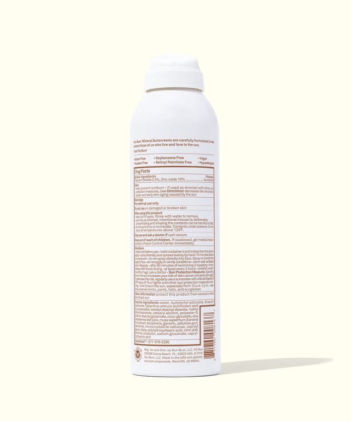 Mineral SPF 50 Sunscreen Spray with Broad Spectrum protection, zinc-based, Fragrance-Free, non-aerosol compression, B.O.V technology by Sun Bum.